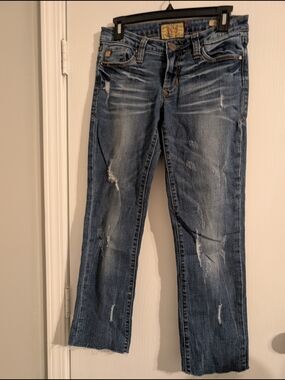 Dear John Distressed Medium Blue Straight Leg Jeans